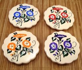 Spring Flowered Tile Coasters